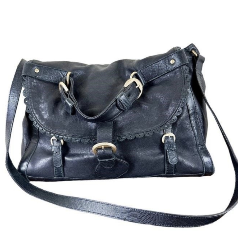 Authtic See by Chloe Leather Satchel Handbag Black